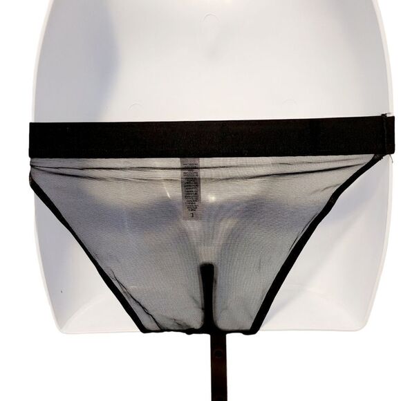2/$20 Brand New Sexy Transparent Black Panties Size: Large - Picture 3 of 5